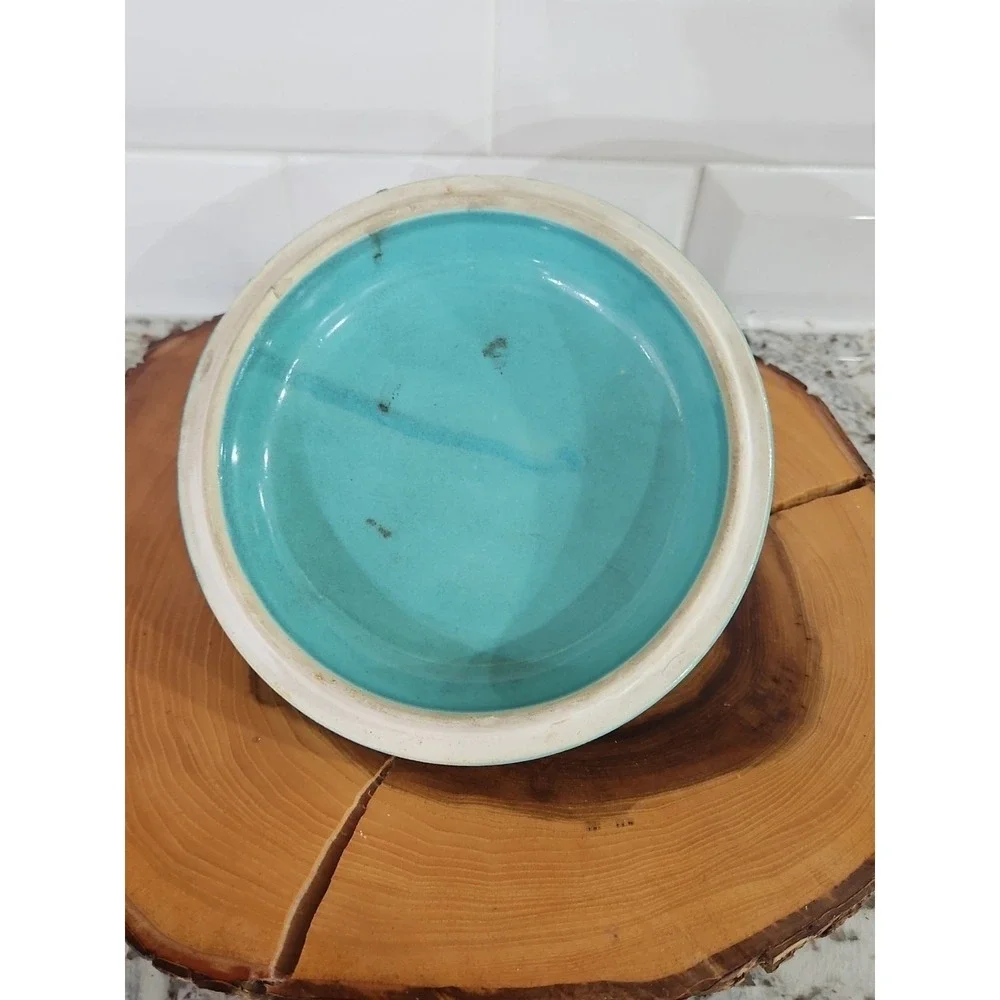 Vintage Biscuit Jar With Lid & Wicker‎ Handle Ceramic Made In Japan 8.5×6×6 inc